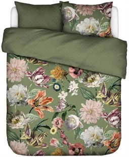 Dobbeltdyne sengetøj 200x220 cm - Filou Forest Green - Vendbar sengesæt - 100% bomuldssatin - Essenza  